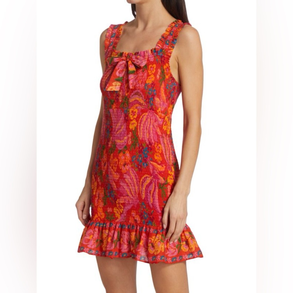 Farm Rio Red Spring Bananas Mini Dress